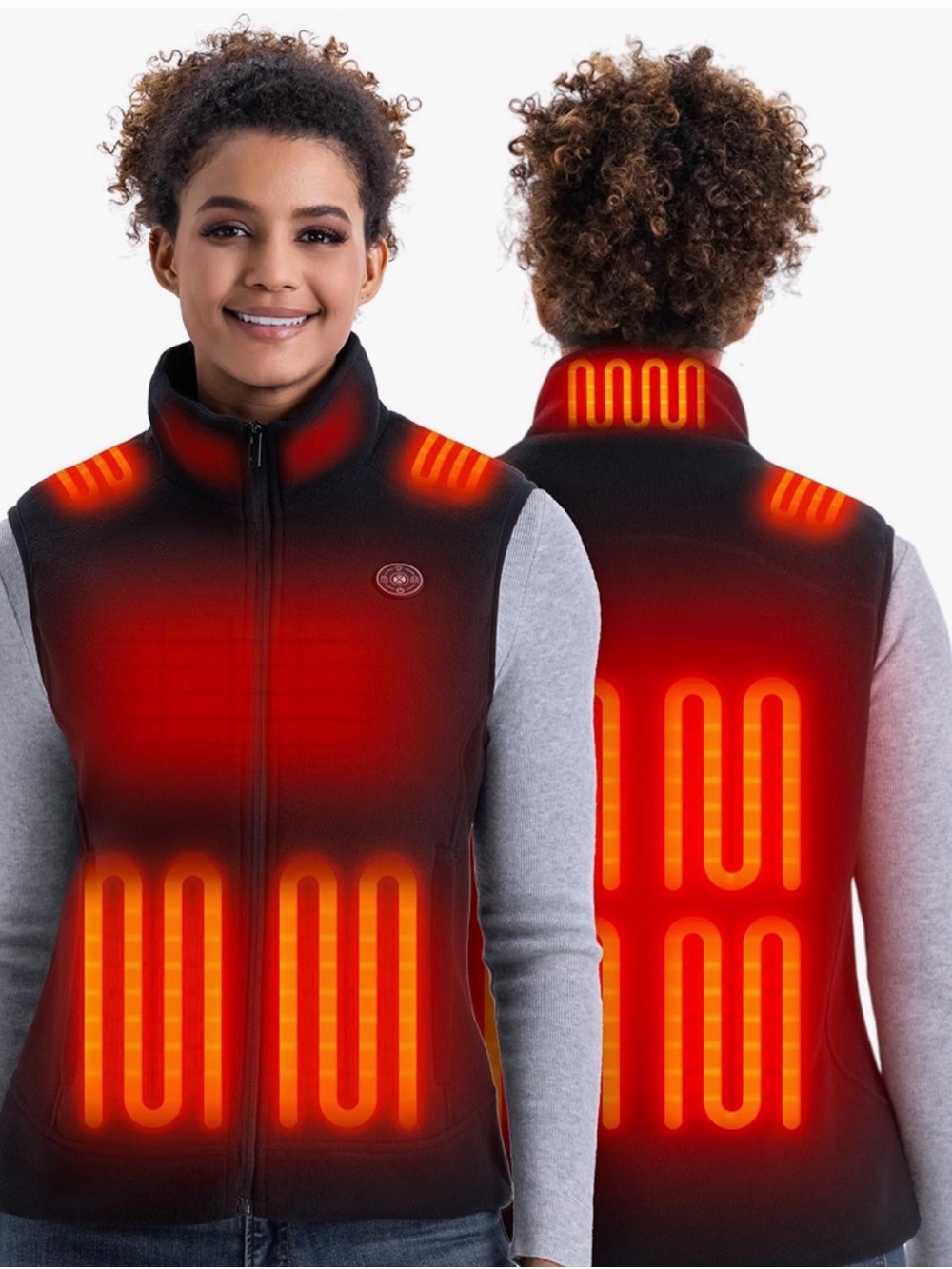 Women’s Heated Fleece Vest with Battery Included,Lightweight Electric Vest Large